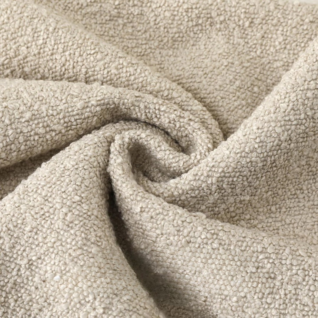Boucle Throw Pillow Covers, Cream