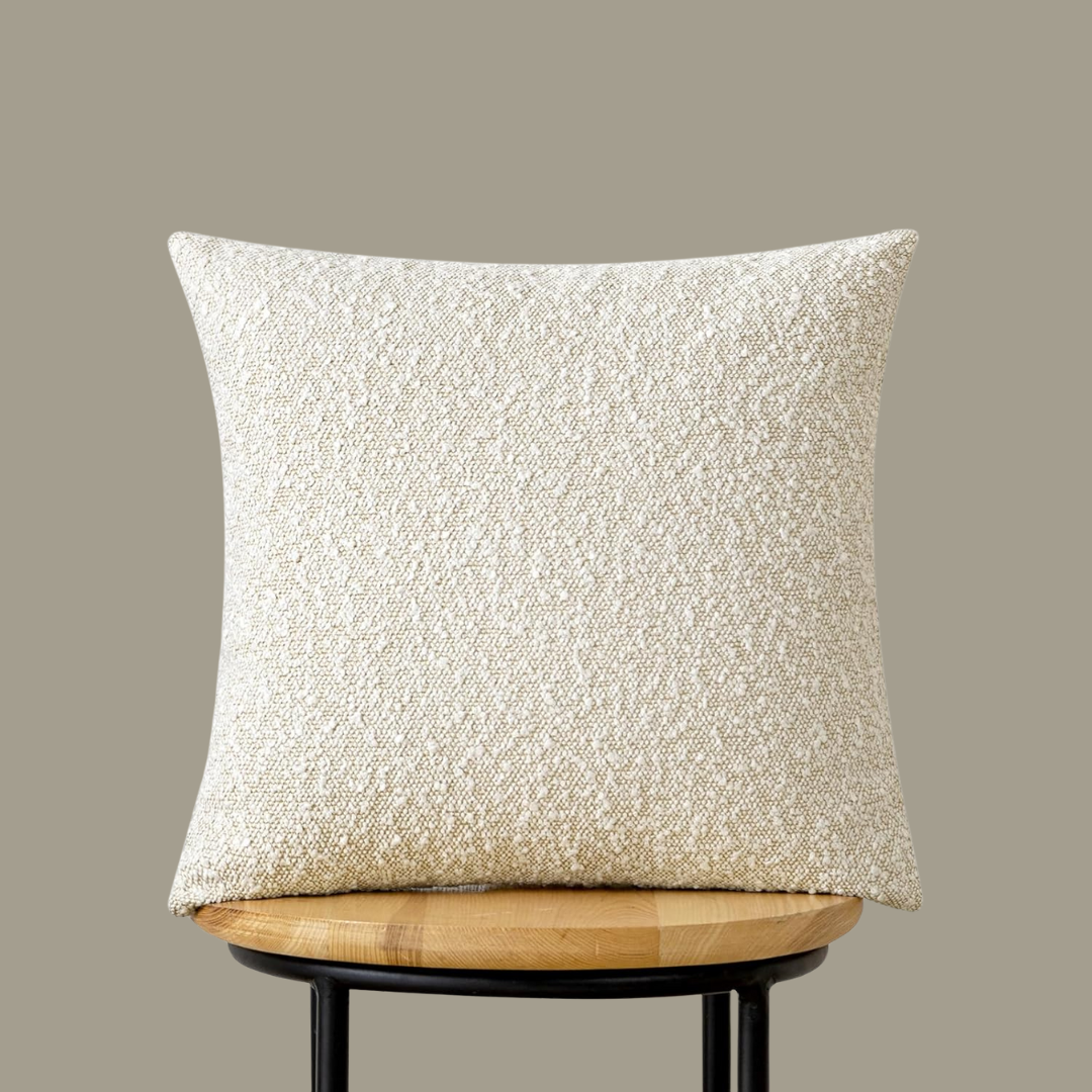 Boucle Throw Pillow Covers, Cream