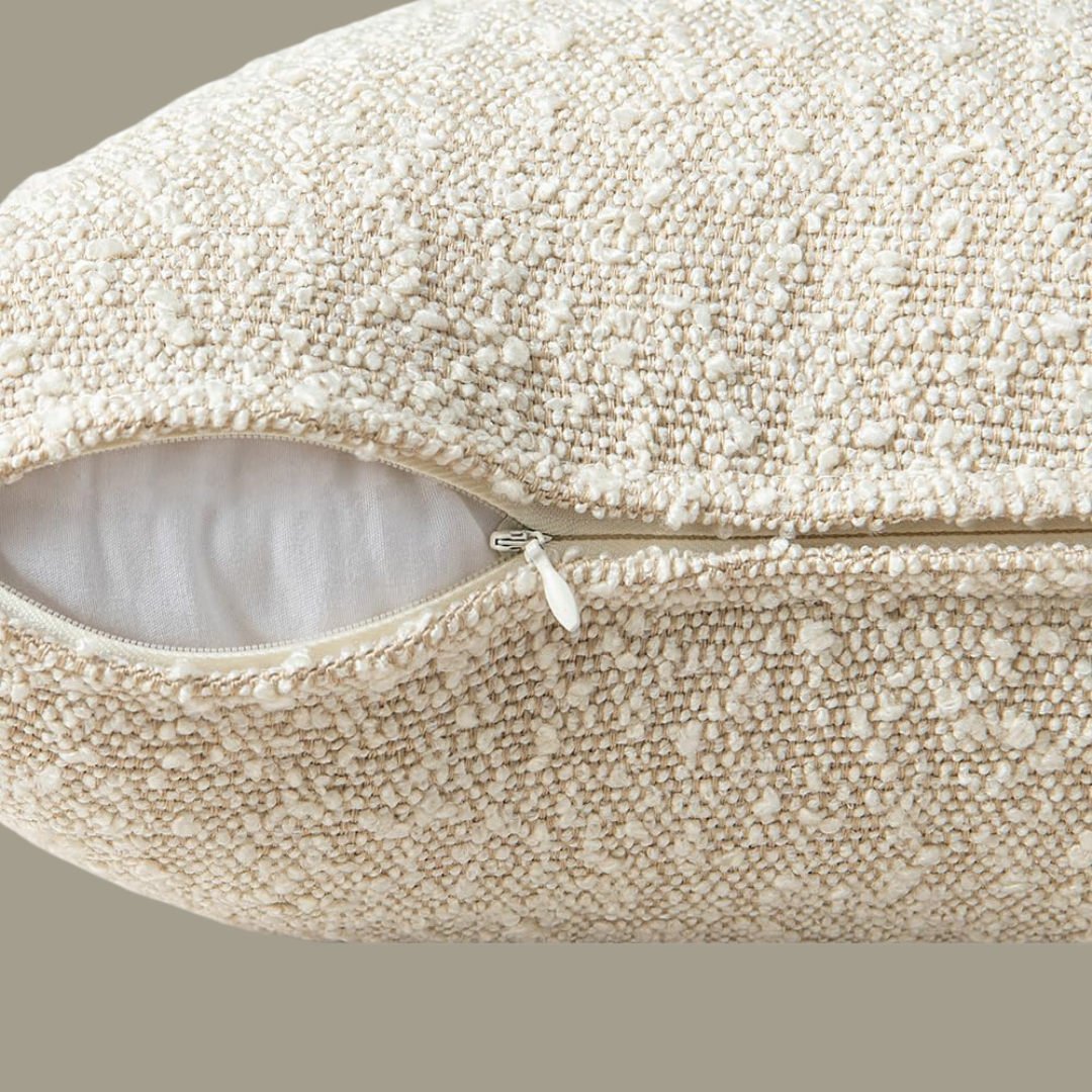 Boucle Throw Pillow Covers, Cream