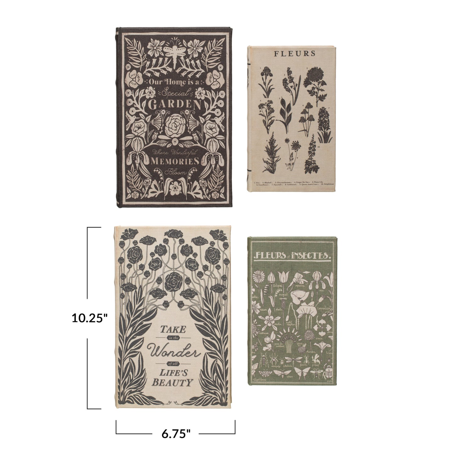 Canvas Book Storage Boxes, Set of 2
