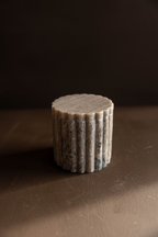 Beige Gray Marble Fluted Jar