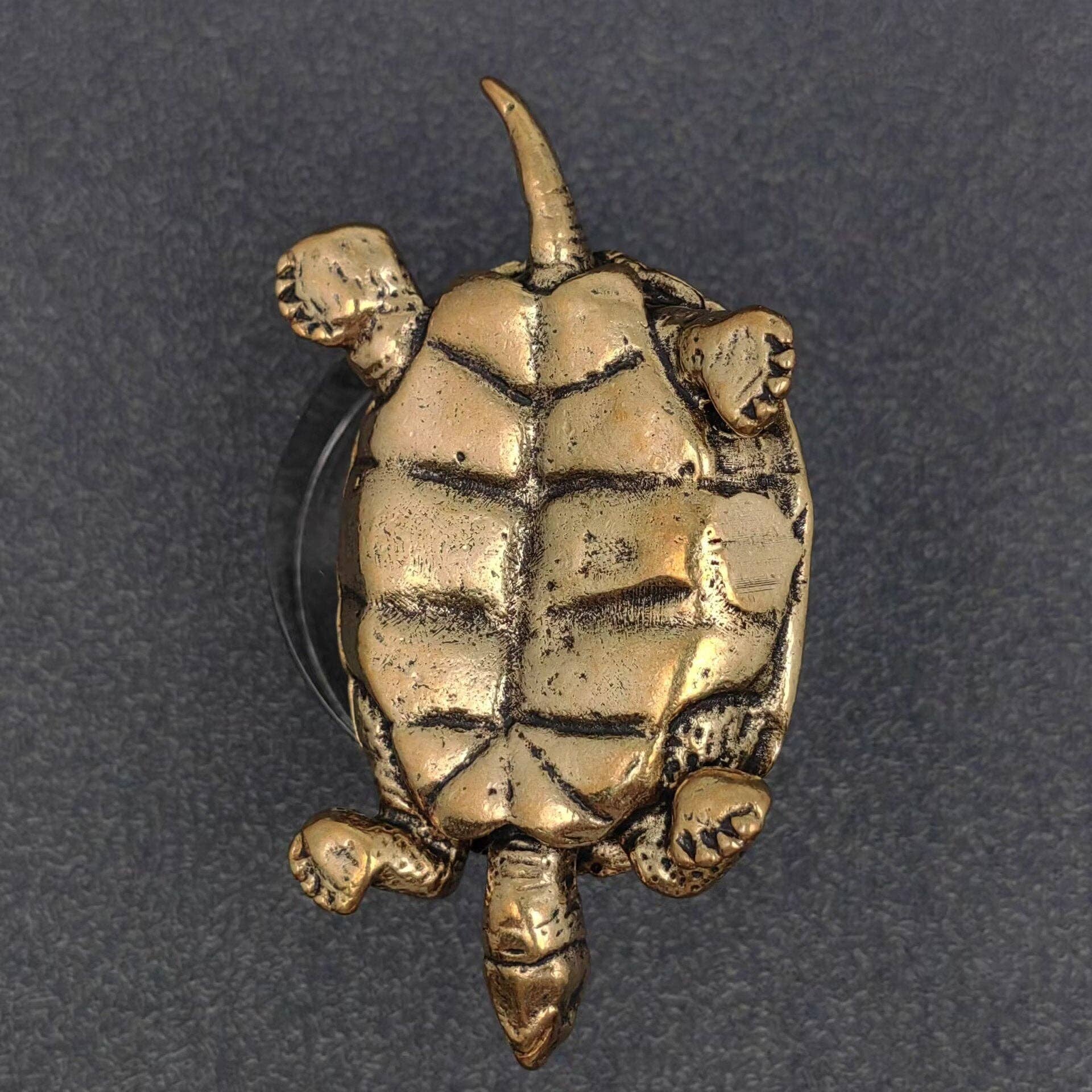 Brass Chinese Divination Style Turtle Desktop Ornaments