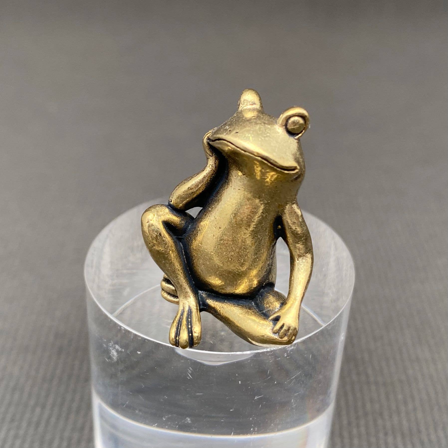 Brass Sitting Frog