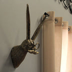 Gold Finish Hare Head Wall Hanging with Round Glasses