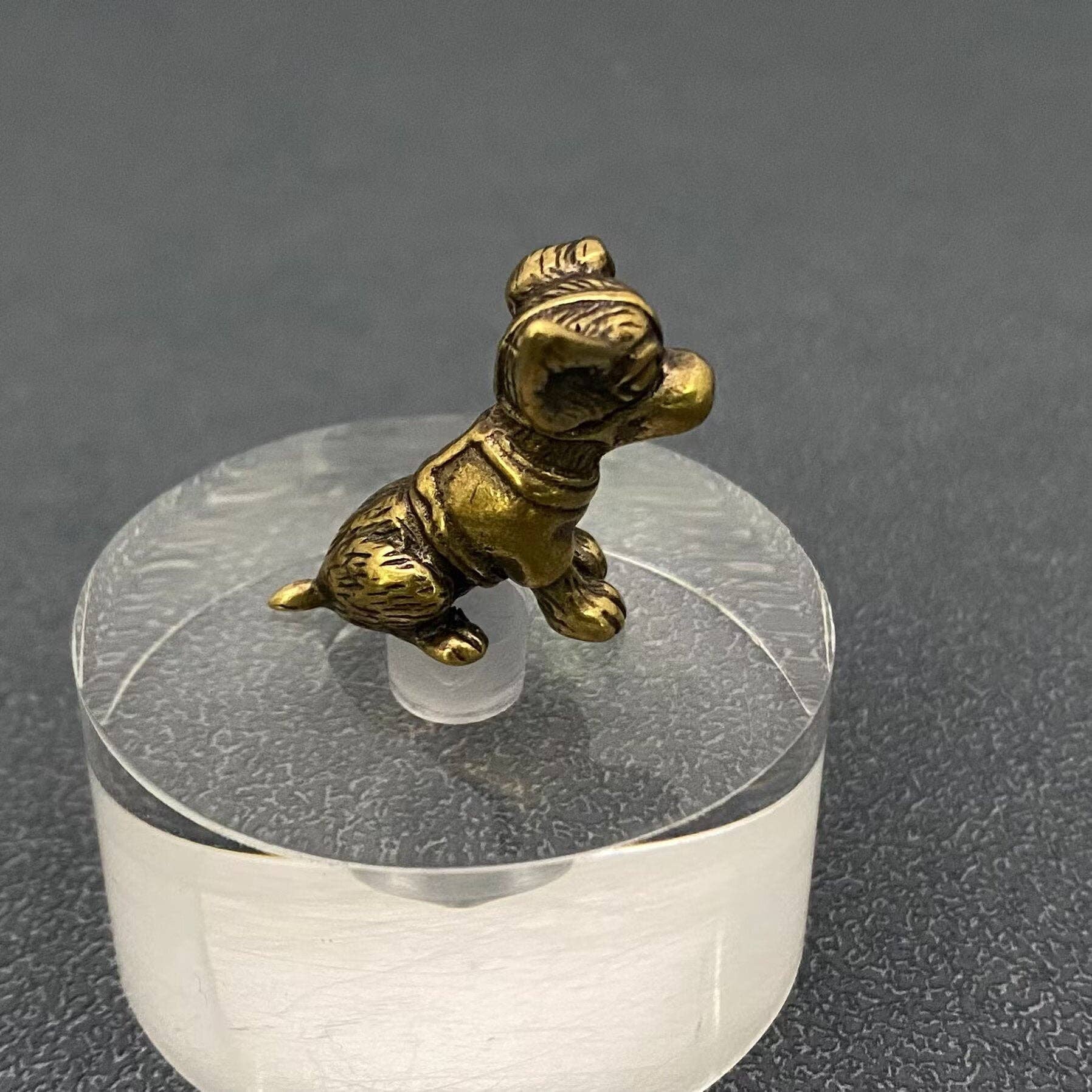Small Brass Puppy Crafts Desktop Ornaments
