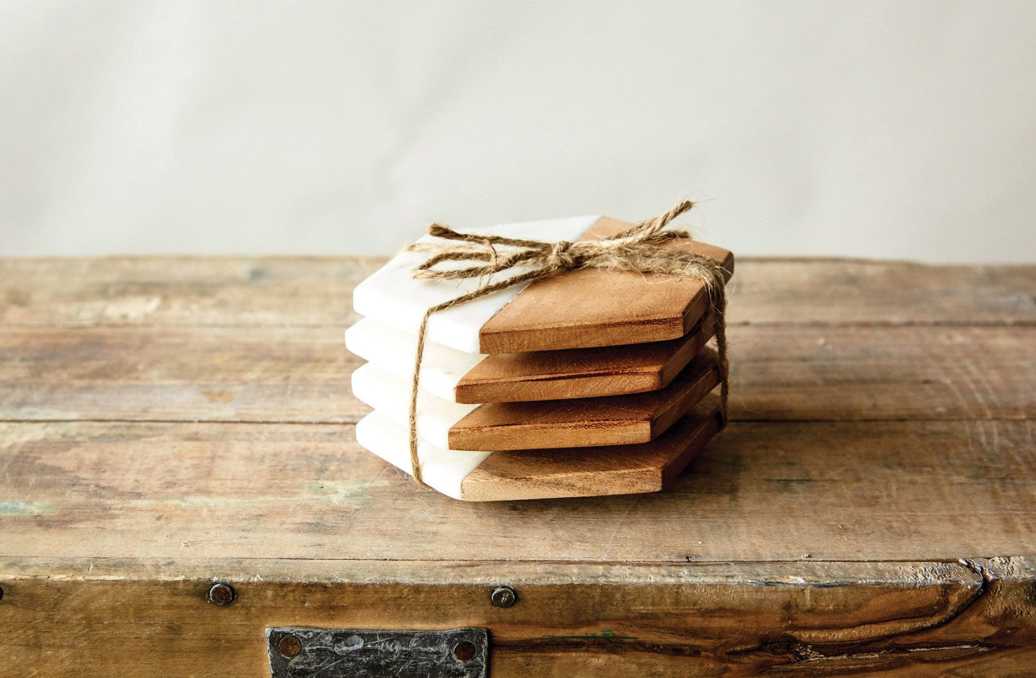 Mango + Marble Hexagon Coasters, Set of 4