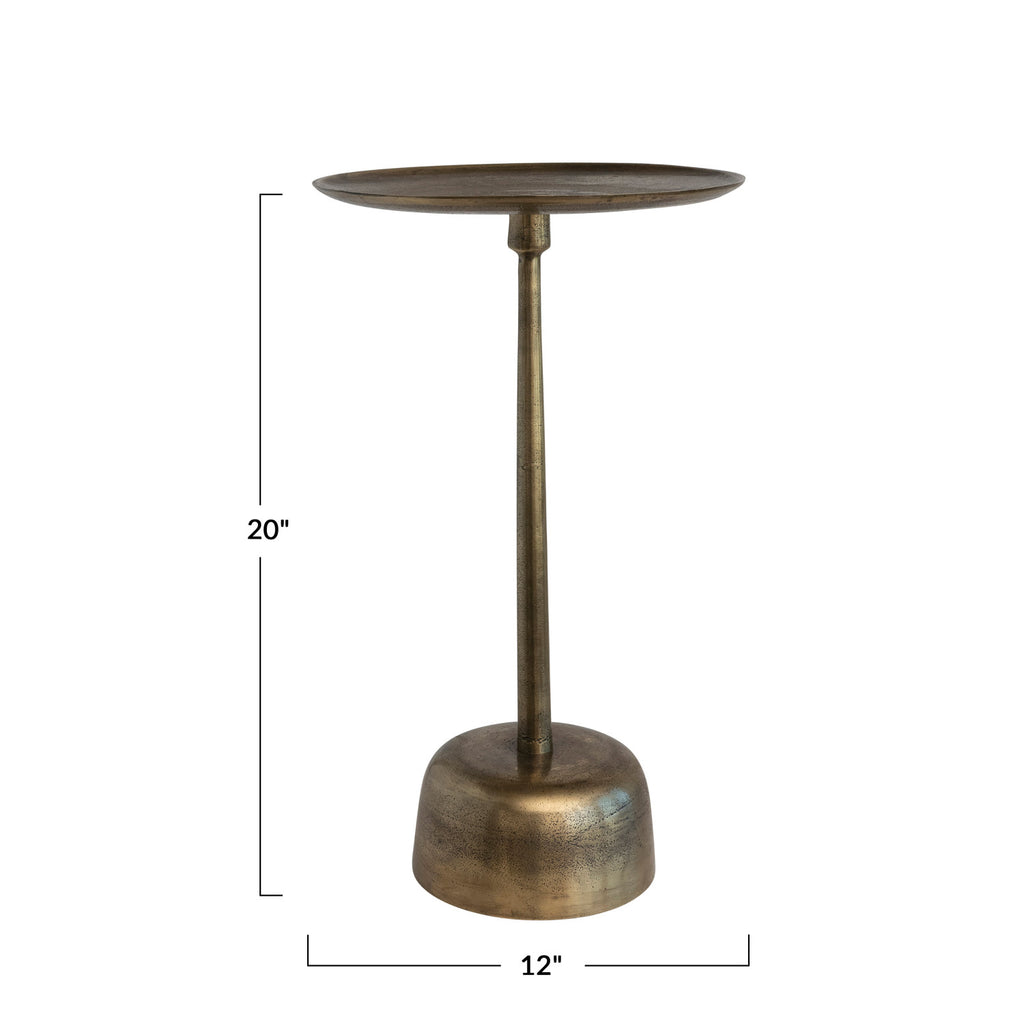Aluminum Side Table | Antique Brass Finish