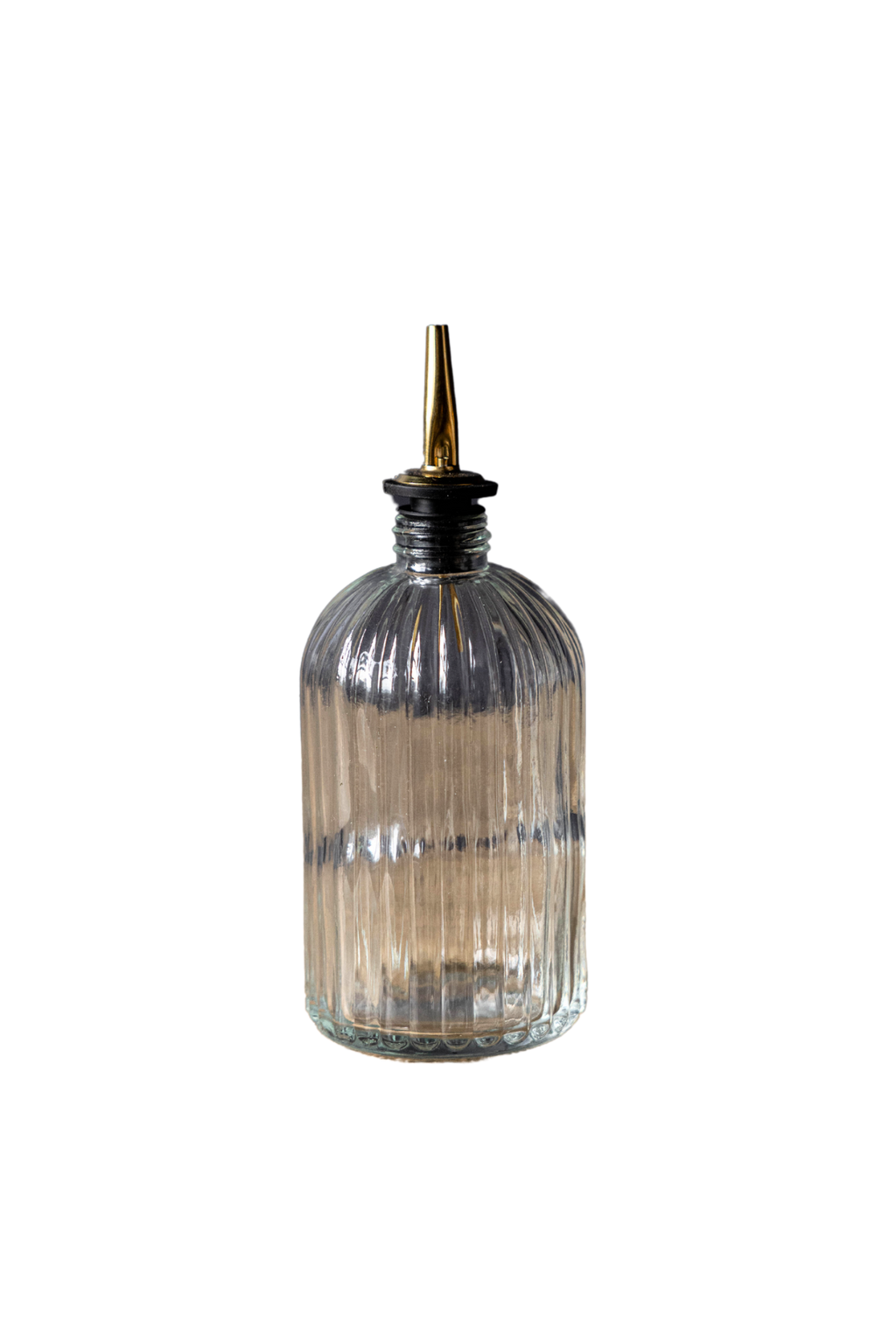 Olive Oil & Vinegar Glass Scallop Fluted Bottles