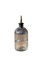 Olive Oil & Vinegar Glass Scallop Fluted Bottles