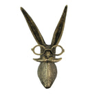 Gold Finish Hare Head Wall Hanging with Round Glasses