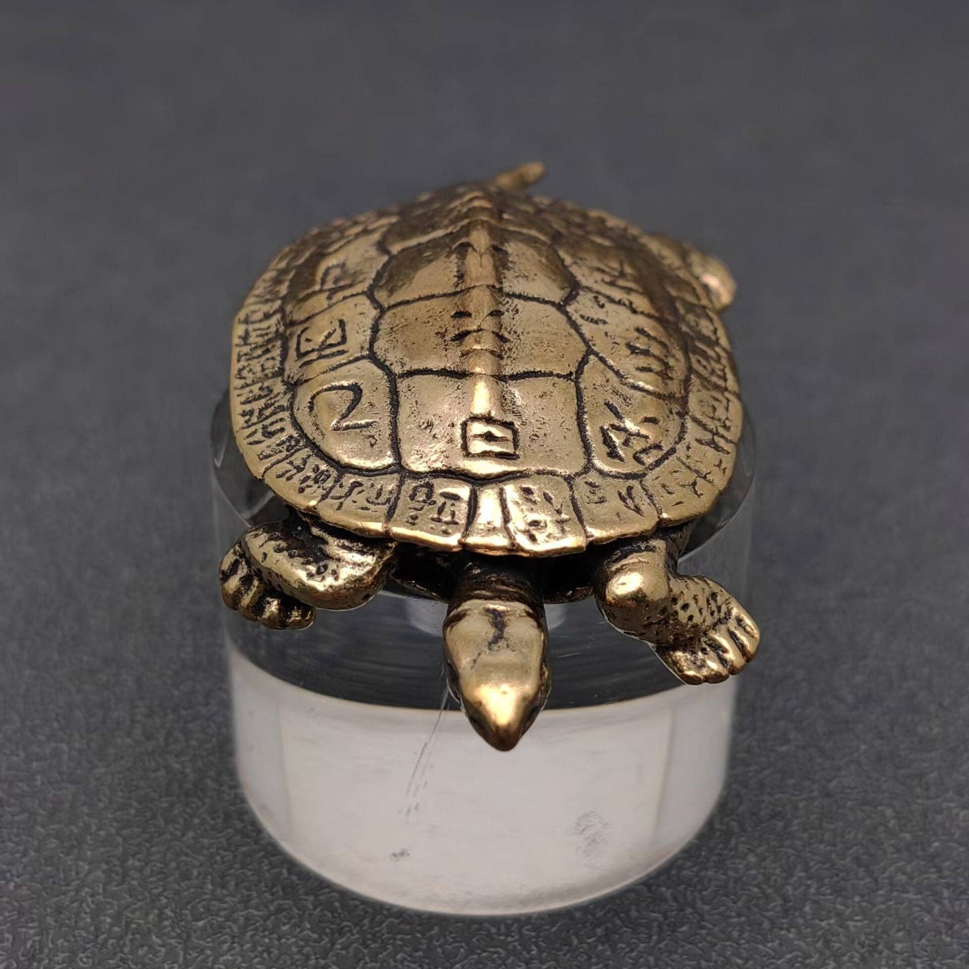 Brass Chinese Divination Style Turtle Desktop Ornaments