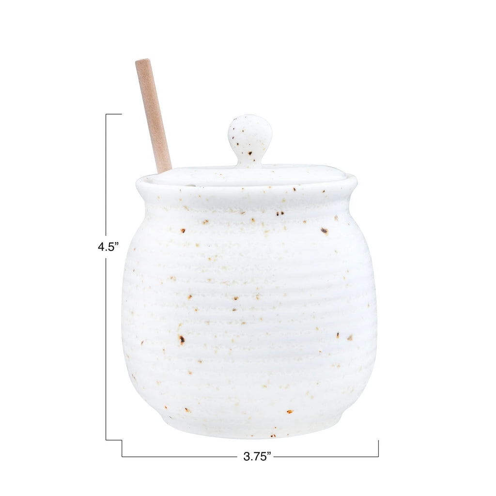 Honey Jar with Honey Dipper and Lid