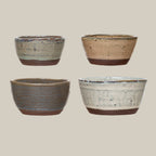 Stoneware Bowls with Reactive Glaze, Set of 4