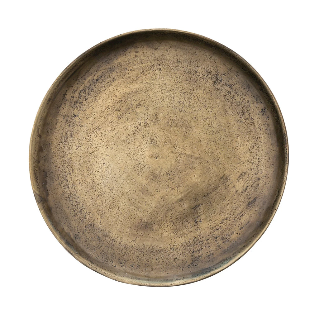 Aluminum Side Table | Antique Brass Finish