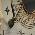 Gold Finish Hare Head Wall Hanging with Round Glasses
